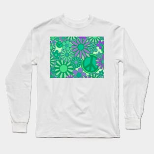 Green flower power Long Sleeve T-Shirt